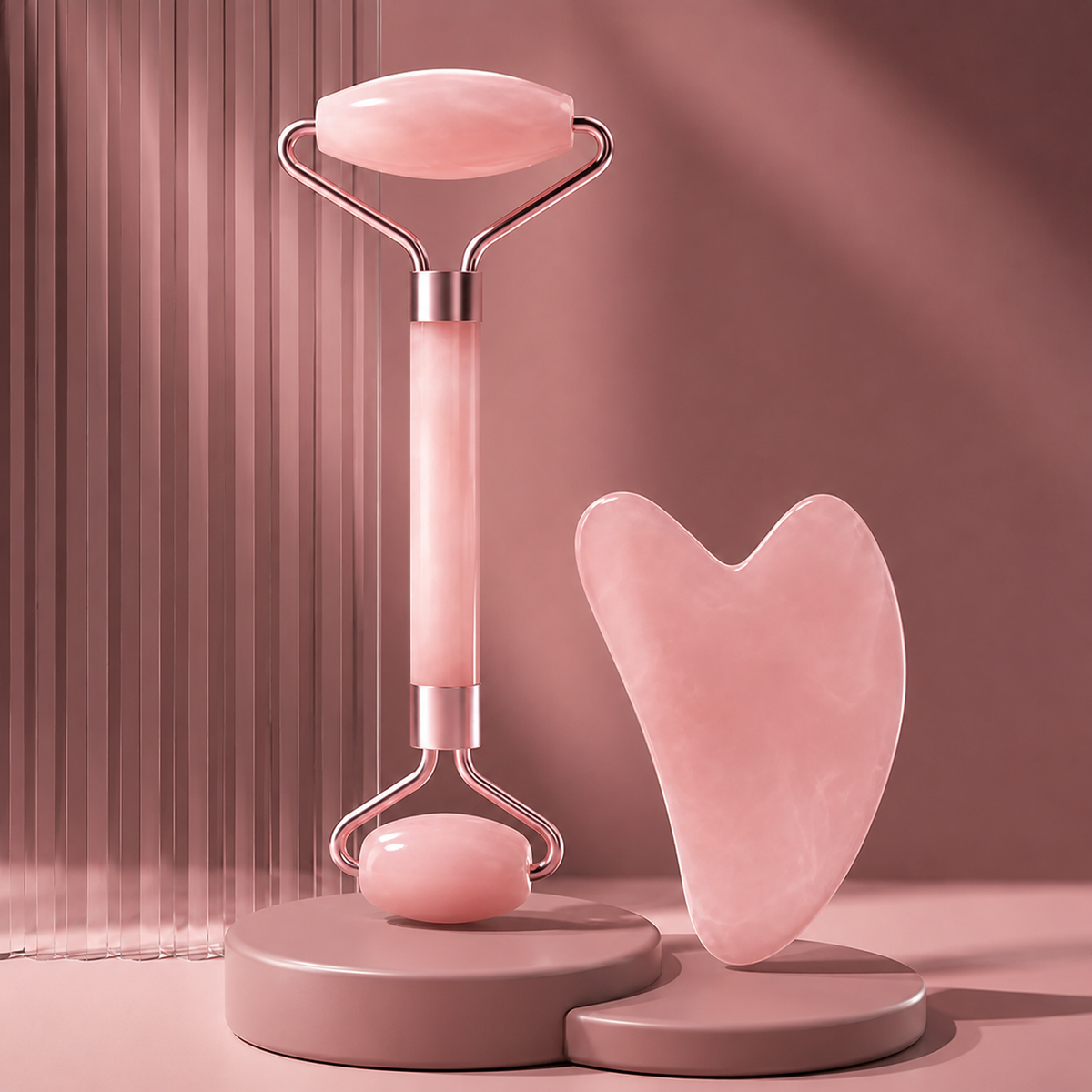 NÜRA GlowRoller Rose Quartz Set VIP